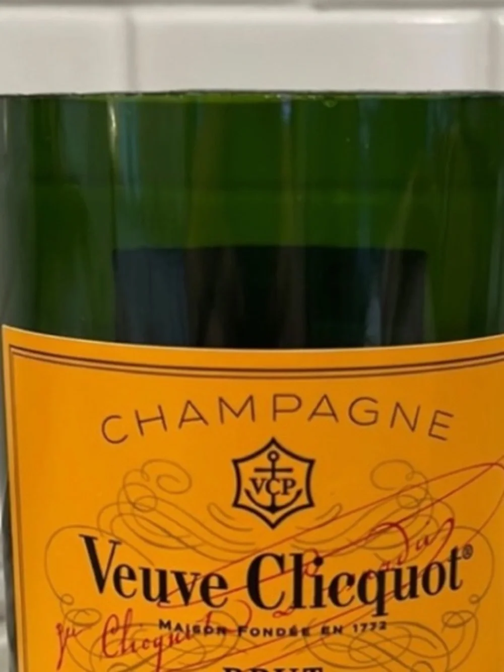 Repurposed empty champagne